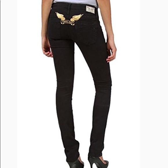 Robin's Jean Denim - Robin’s Jean’s Black Marilyn Gold Wings 27